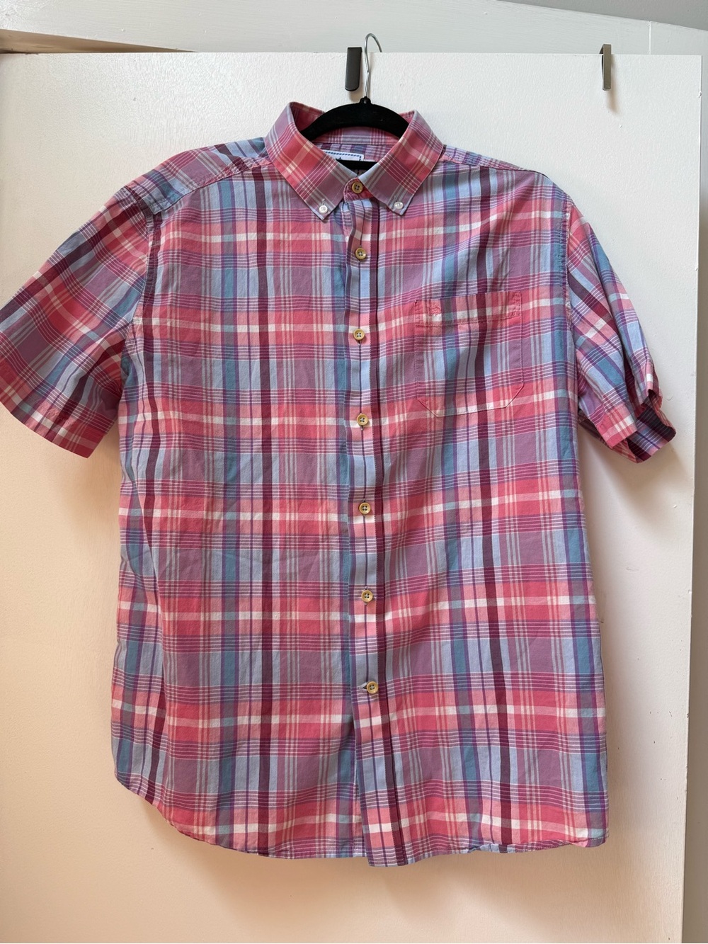 Southern Tide Men's Short-Sleeve Plaid Button-Down - Pink & Blue